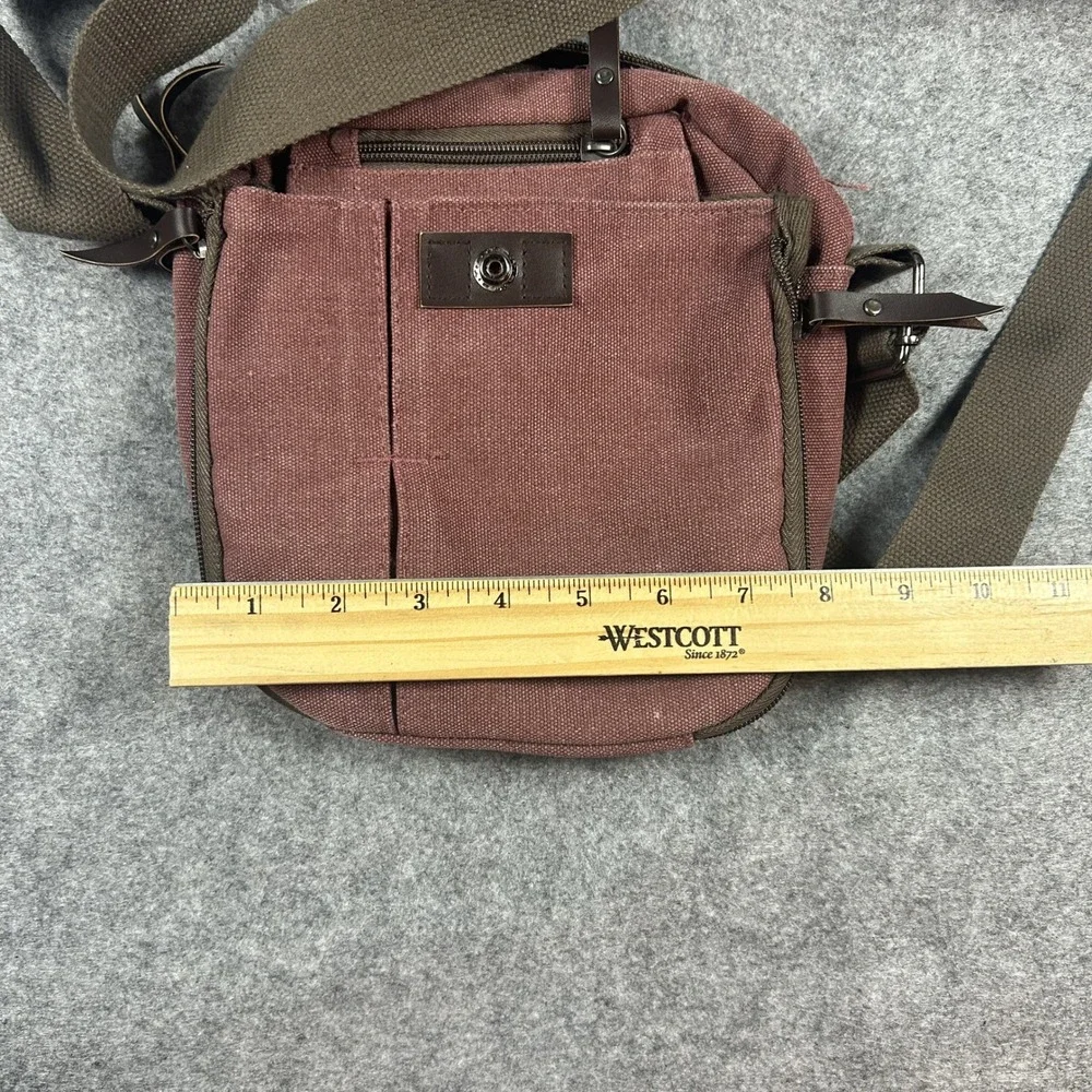 Maze Exclusive Canvas Crossbody Bag Small Maroon Durable Utility Messenger